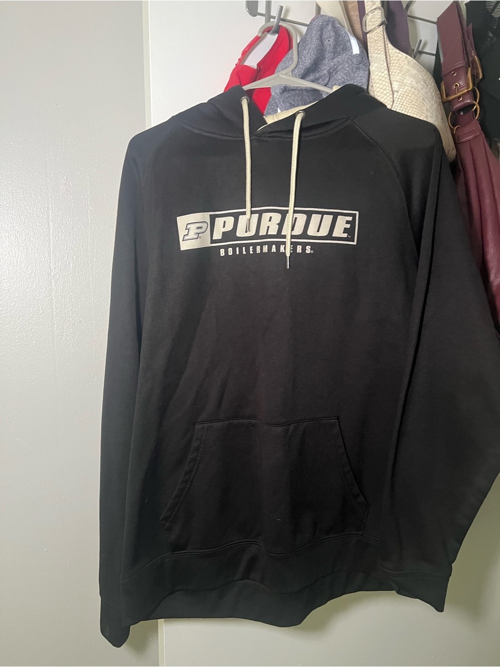 Colosseum Purdue Black Pullover Hoodie with White Logo